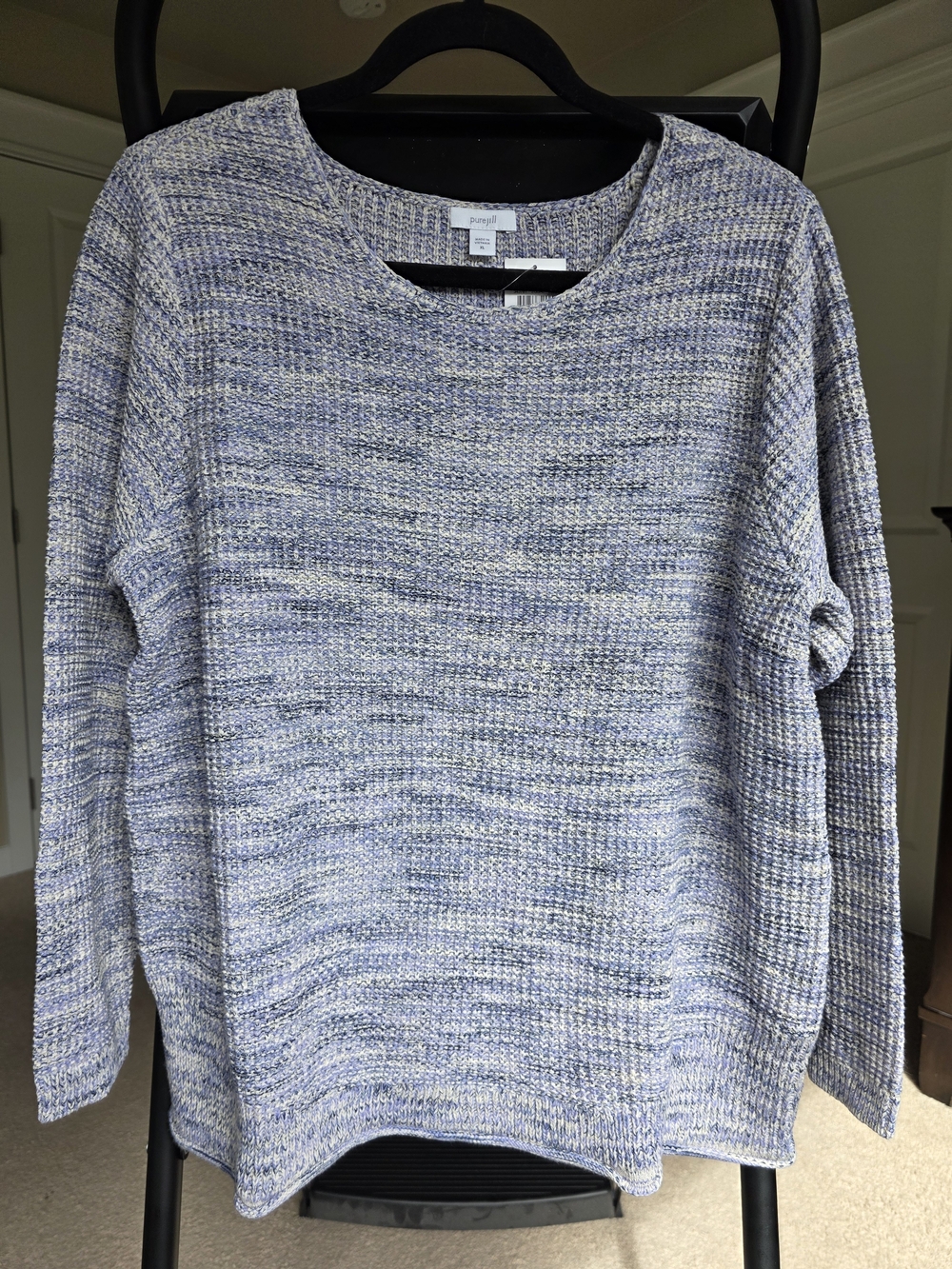NWT Pure Jill Marled Pullover Sweater Rain Multi XL